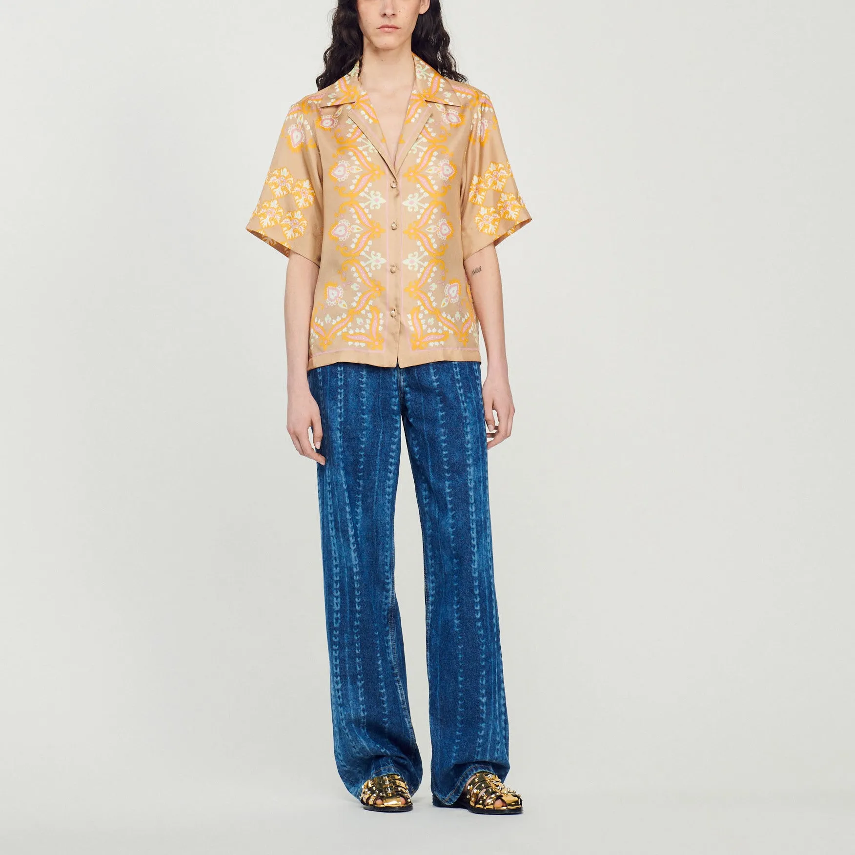 Chemise en soie imprimée