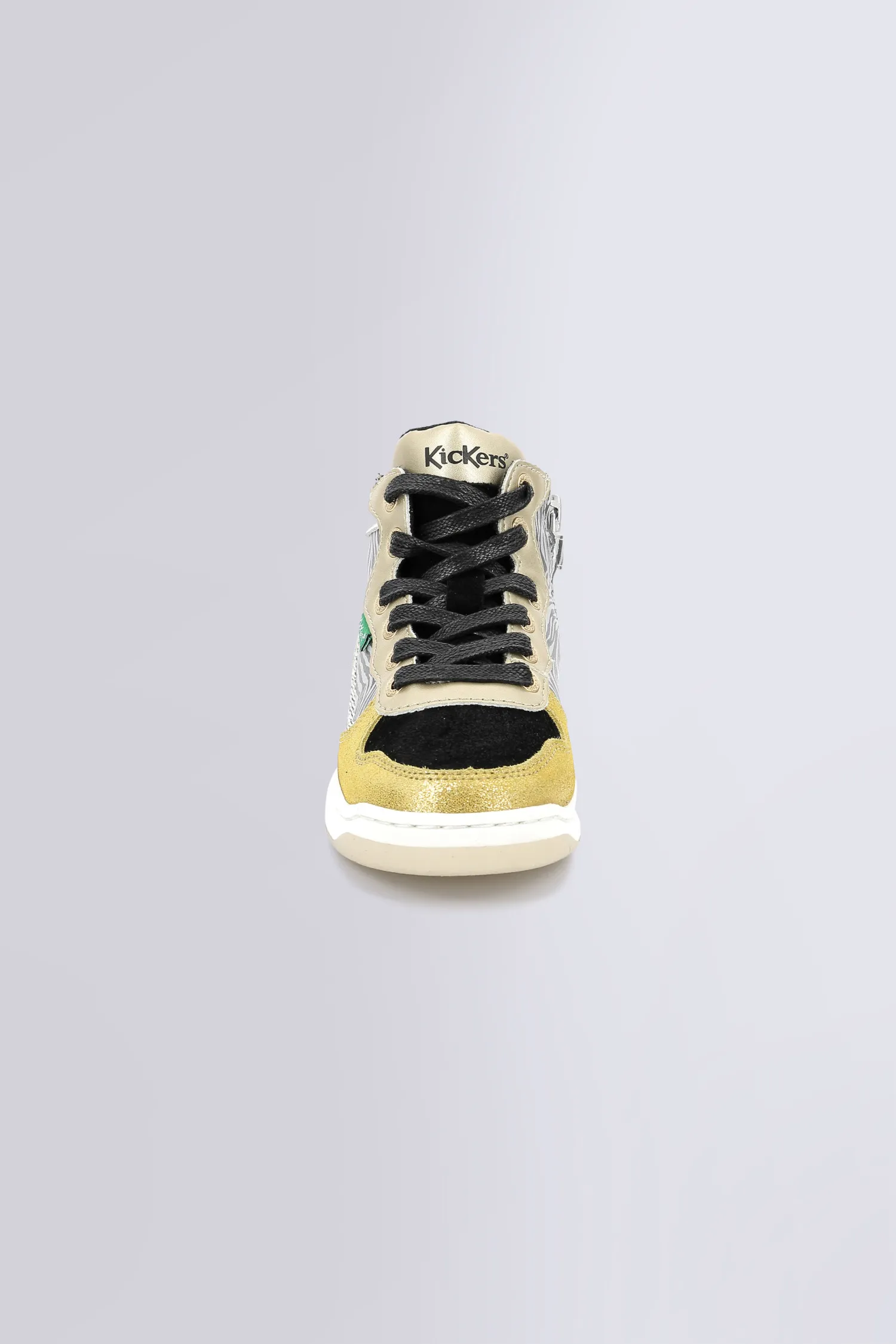 Kicklax - Baskets Hautes jaune et noir zebré pour fille - Kickers © Site Officiel
