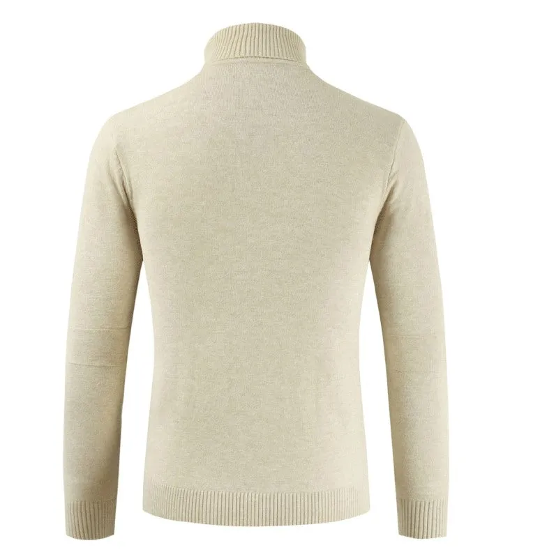 Pull Col Roulé Homme Beige