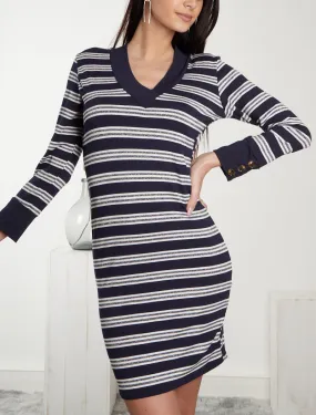 Robe à rayures irisées - marine