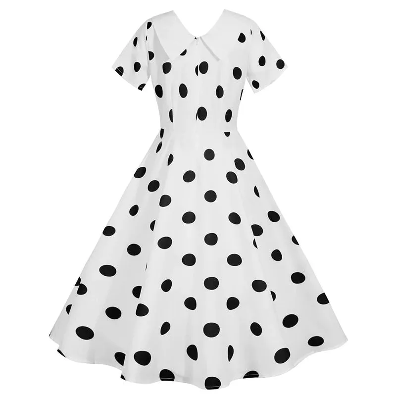Robe Années 90 Rockabilly Blanche