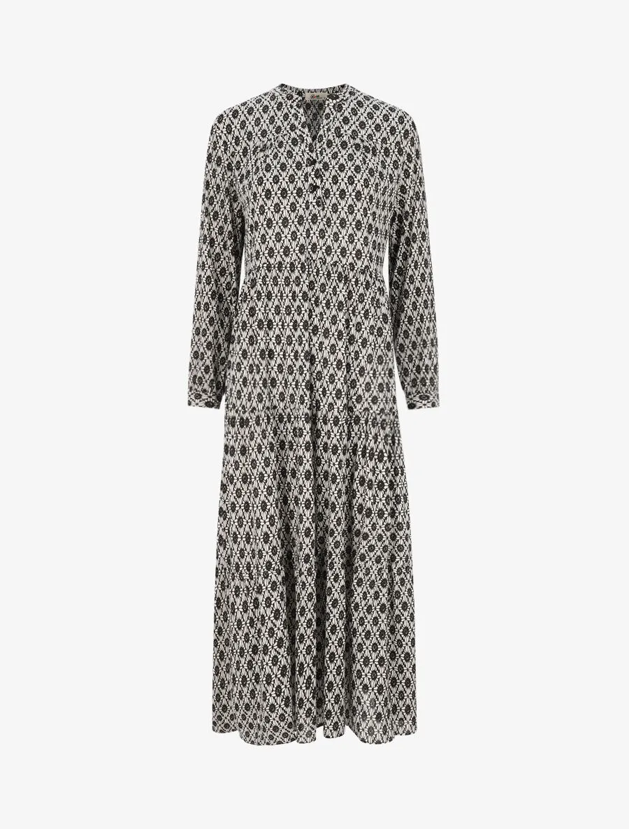 Robe longue à imprimé baroque - Noir