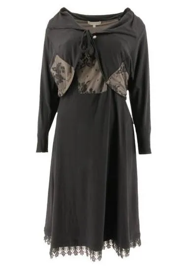 Robe manches longues + gillet-Griffonnage--Noir-42 - L-Féminin
