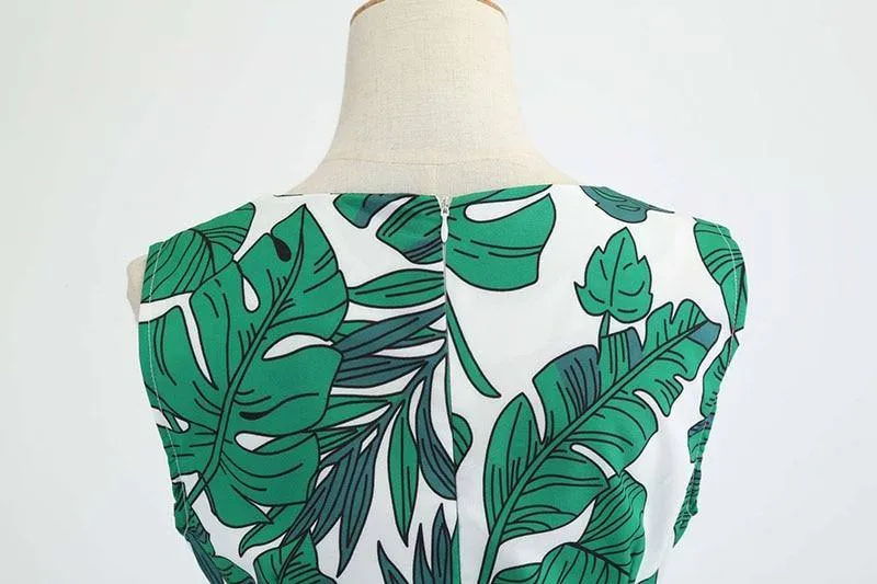 Robe Pin-Up  Feuilles de Palmier