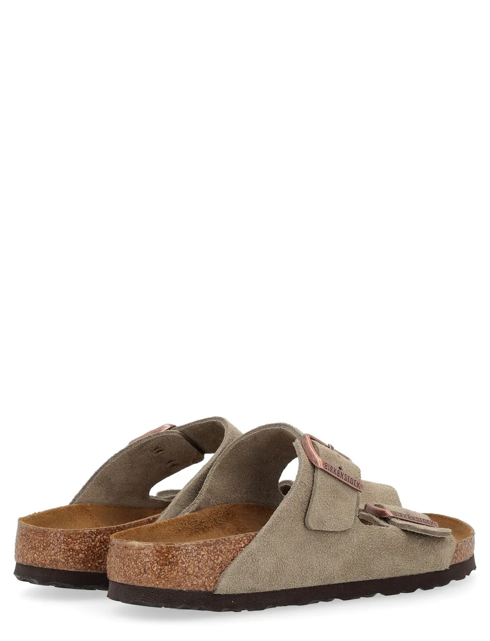 Sandale Birkenstock Arizona en daim couleur taupe